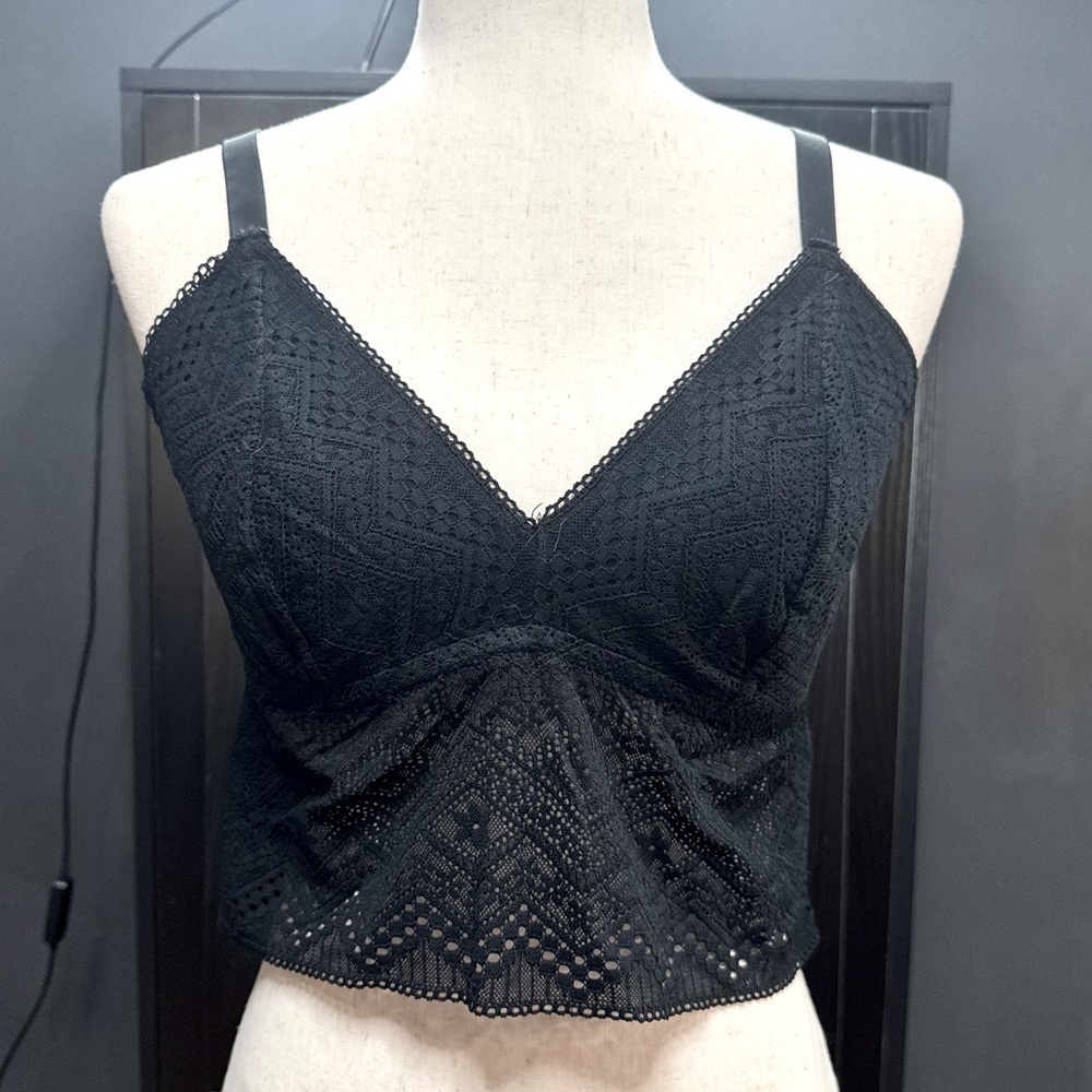 Auden Black Lace Crop Cami